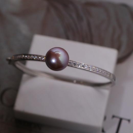 【甄珠贝】九紫离火运 紫色系 简约款手镯12-13mm  925纯银配件 商品图0