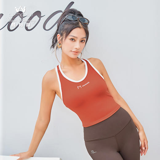 【清仓打包促】慕柏郦透气柔软舒适弹力瑜伽背心1833 商品图0