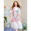 两三事 清恬假寐 2025夏季新款小清新印花拼接绑带假两件连衣裙 商品缩略图3