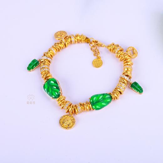 【基业长青】翡翠叶黄财神手链   ZX2506258 商品图1