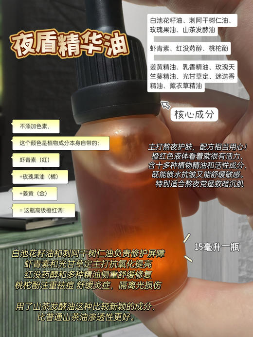 实验室高端定制 夜盾精华油 | 专为熬夜党设计  熬夜党必囤 熬夜垮脸救星 紧致抗皱 舒润肌肤 商品图0