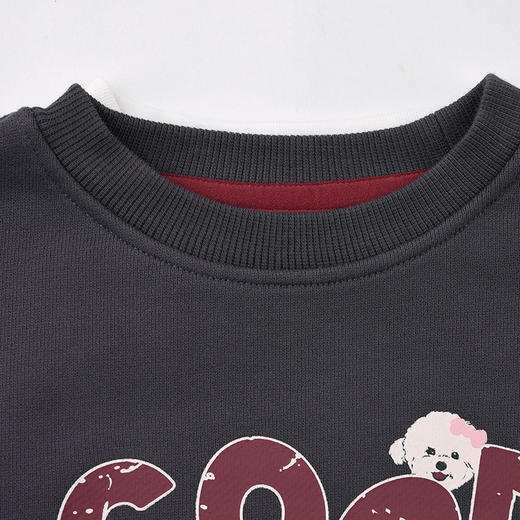 棉果果秋季新品女童幻影灰大毛圈两件套卫衣M322180225436 商品图5