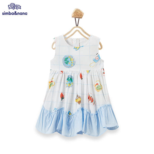 【辛巴娜娜】simbanana儿童夏装夏季新款女孩无袖纯棉连衣裙 商品图0