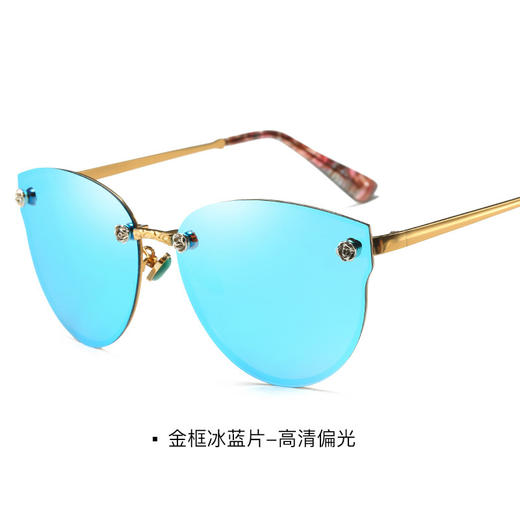 女士时尚新款偏光太阳镜女生自拍墨镜炫彩蝶形眼镜 商品图3