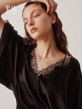 里性 LIVARY MIO 暗影 真丝蕾丝拼接系带睡袍睡裤可外穿家居服套装
