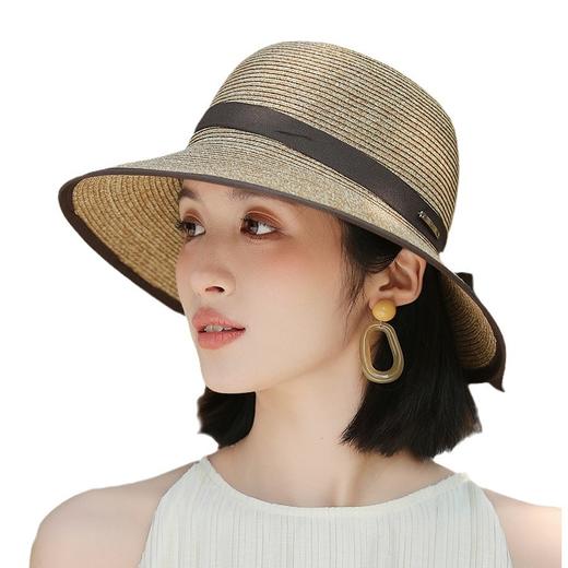 春夏蝴蝶结大檐草帽防晒休闲简约渔夫帽日系优雅遮阳帽A5-1-M2997 商品图8