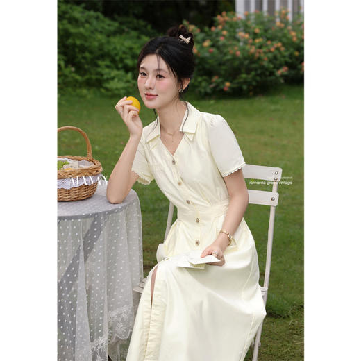 【65折秒杀】鹿向南「港岛暮色」夏季新款浅色气质高级度假小众连衣裙长裙子女DYL661843 商品图4