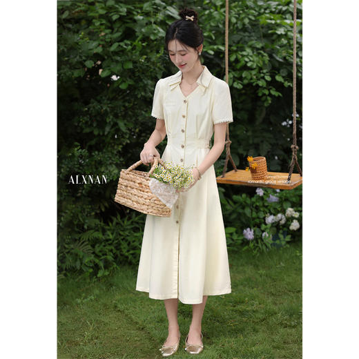 【65折秒杀】鹿向南「港岛暮色」夏季新款浅色气质高级度假小众连衣裙长裙子女DYL661843 商品图2