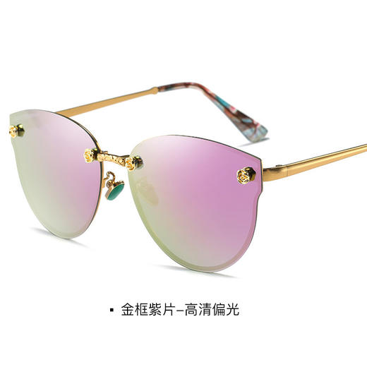 女士时尚新款偏光太阳镜女生自拍墨镜炫彩蝶形眼镜 商品图2