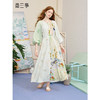 两三事 花影轻斜 2025夏季新品森女风印花布拼接绑带灯笼袖连衣裙 商品缩略图0