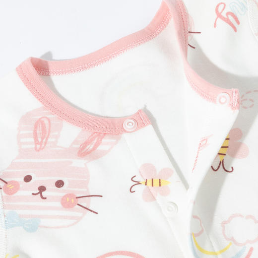 贝贝怡【7A抗菌】2025春秋新款女宝前开连体衣婴幼童满月哈衣爬服ZB3EL005 商品图7