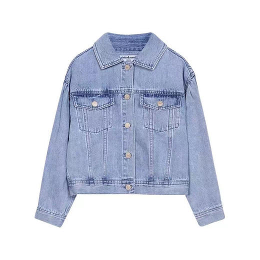 【辛巴娜娜】simbanana【大童】新款中大童宽松休闲水洗牛仔 夹克 纯色 商品图0