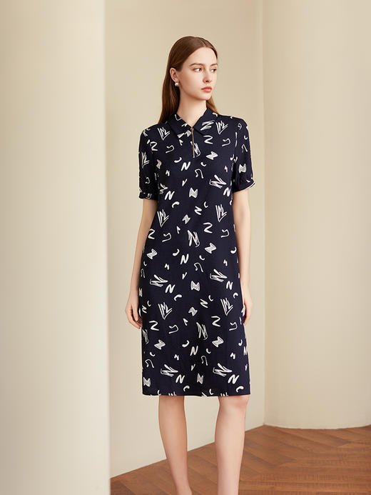 【真丝印花连衣裙】25年夏季新款女士桑蚕丝印花中长款薄款裙子 商品图1