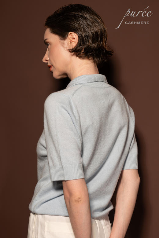 #1975「POLO SHORT SLEEVE」 100% CASHMERE 羊绒POLO领短袖 商品图4