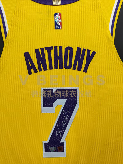 收藏系列 安东尼 湖人队7号 75周年AU 亲笔签名球衣 商品图2
