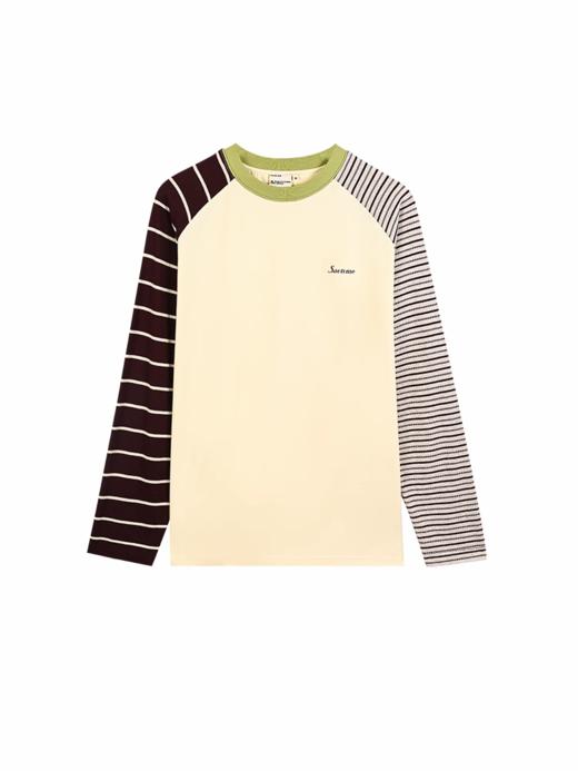 早乙女惠子saotome/STMCX252276/条纹撞色插肩袖长袖T恤 商品图2