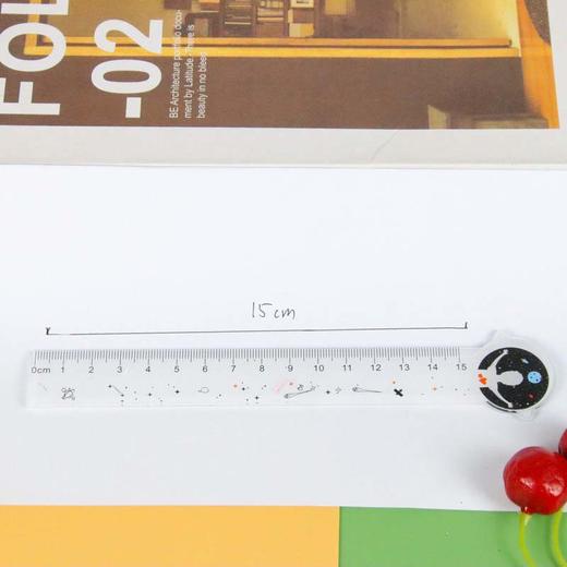 透明直尺亚克力刻度尺学生高颜值画图测量尺卡通文具可爱异形尺子 商品图3