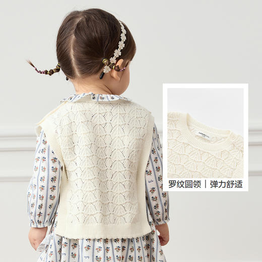 巴拉巴拉婴儿马甲宝宝坎肩秋装外穿女童打底针织背心简约时尚可爱 商品图3