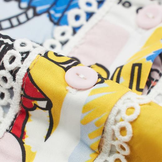 【辛巴娜娜】simbanana复古花色长袖满印蕾丝花边女宝宝连衣裙 商品图3