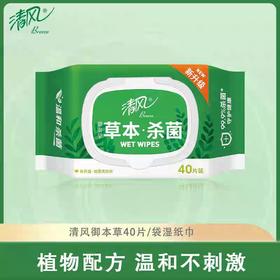 清风草本杀菌湿巾40片