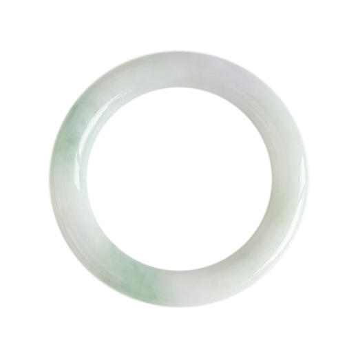 【天然正品】A货翡翠天然细腻糯种春彩57号圆条翡翠手镯57号（皆取最大值）女士现售价：2480！090725NJM05 商品图0