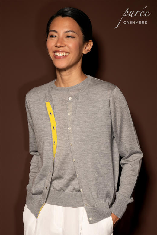 #1979/1981「PETITE SET」 100% WORSTED CASHMERE 精纺羊绒小套装-小开衫和背心 商品图1