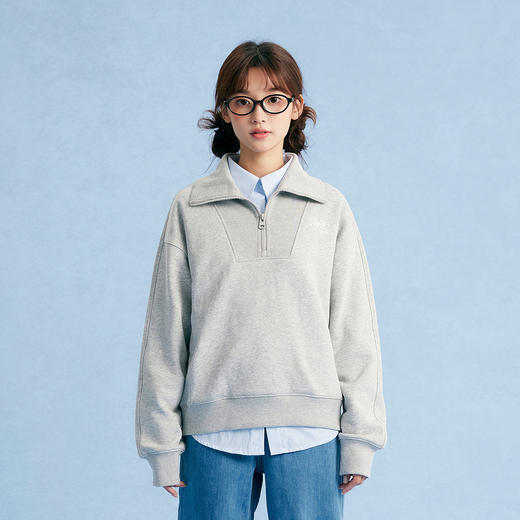 笛莎Deesha青少年女童卫衣2025秋季女童刺绣翻领拉链卫衣 商品图1