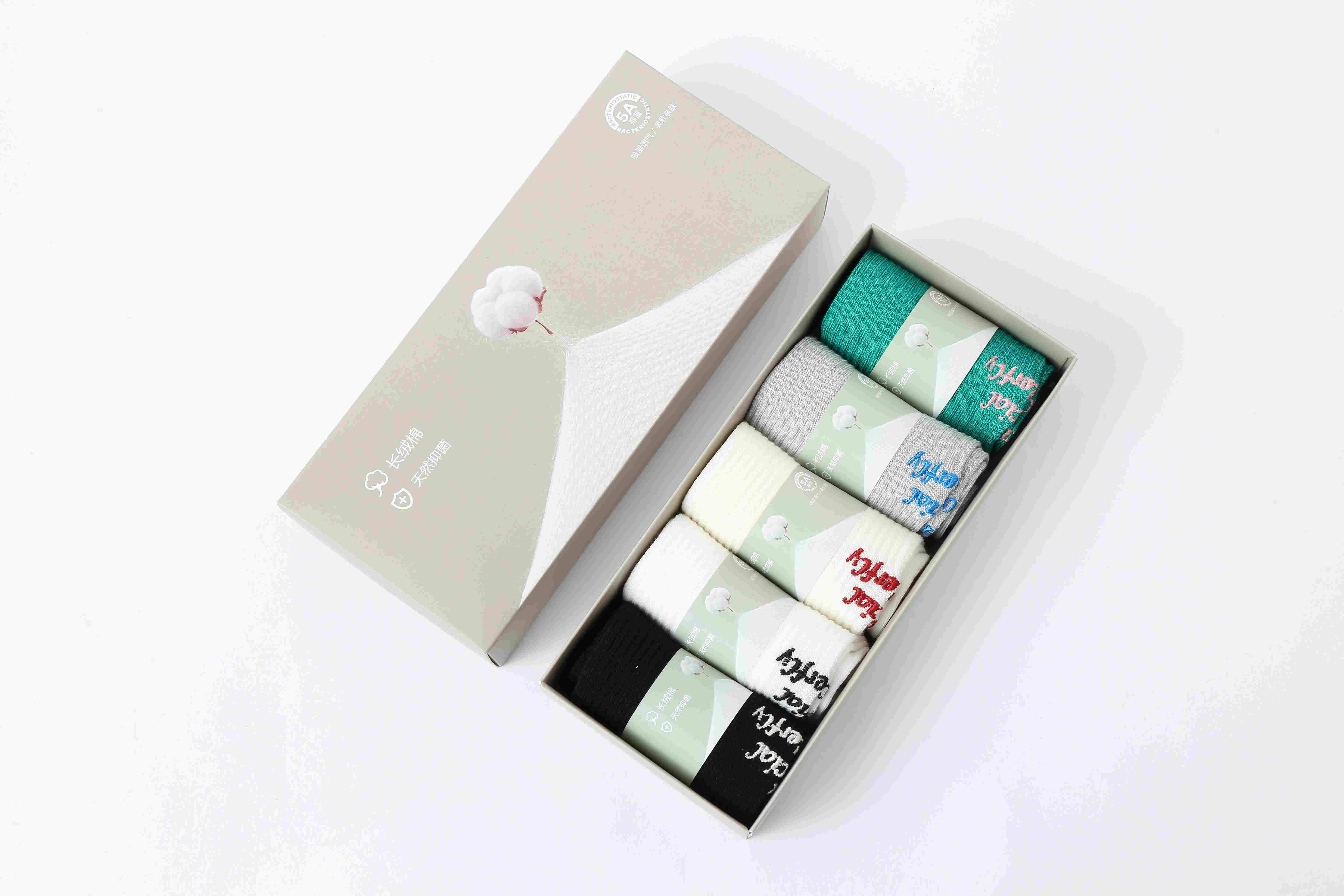 KOKOMOI选品 · 纯色绣花抑菌长袜 5双装｜工厂直发