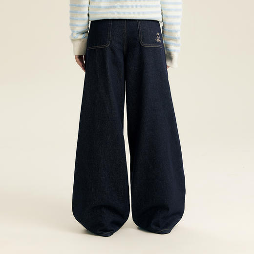 笛莎Deesha青少年女童裤子2025秋季女童阔腿牛仔裤 商品图4