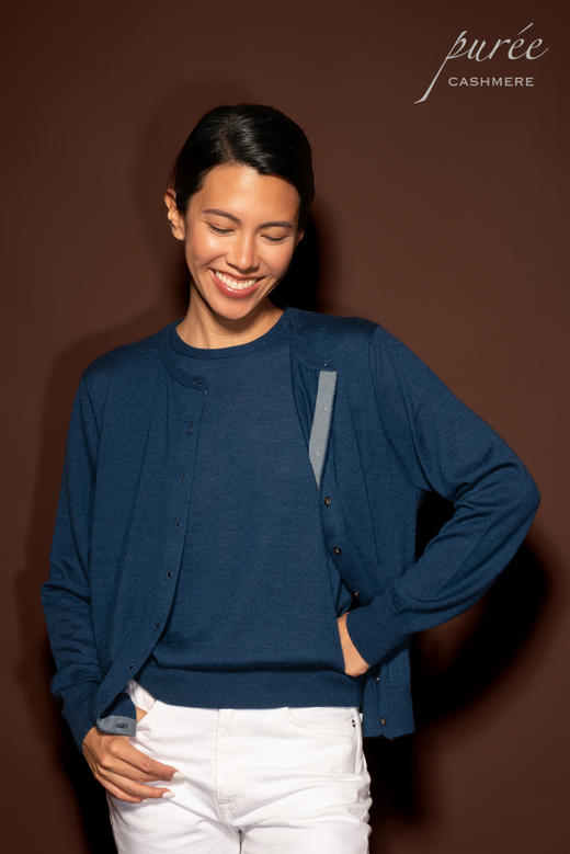 #1979/1981「PETITE SET」 100% WORSTED CASHMERE 精纺羊绒小套装-小开衫和背心 商品图3