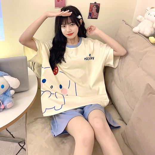 【买一套送一套】睡衣女夏天短袖薄款可爱卡通甜美风夏季2025新款家居服套装可外穿聚 商品图6