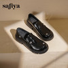 Safiya/索菲娅2025学院风钻扣漆皮百搭粗跟一脚蹬厚底乐福鞋SFD3112107 商品缩略图0