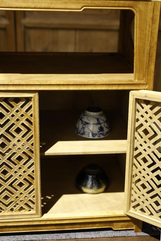 楠木镂空窗格茶水柜储物柜 商品图7