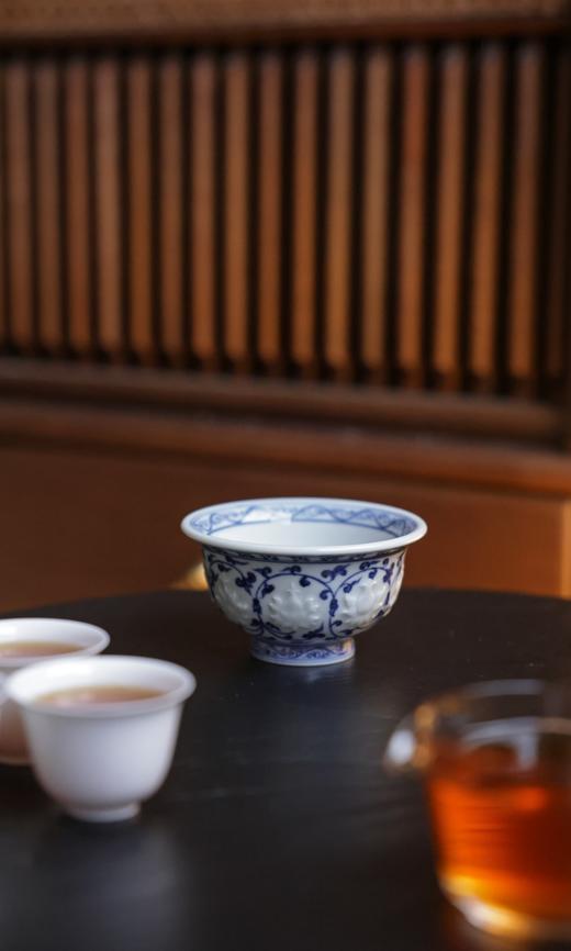 【怀宣临古】堆雕缠枝莲大压手杯 满容约140cc 商品图2