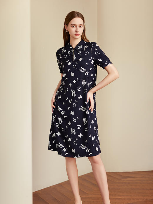 【真丝印花连衣裙】25年夏季新款女士桑蚕丝印花中长款薄款裙子 商品图2