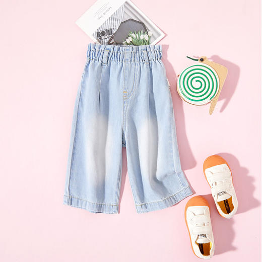 【辛巴娜娜】simbanana夏季新款儿童牛仔裤九分裤百搭裤子 商品图0