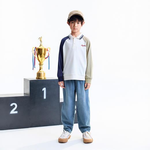 【实体店同款】男童翻领长袖针织衫秋季新款安奈儿童装AB531116 商品图3