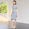 IWY/蓝色气质干练职场西装套裙女夏季薄款短袖珠宝接待工作服职业装CS2300 商品缩略图2
