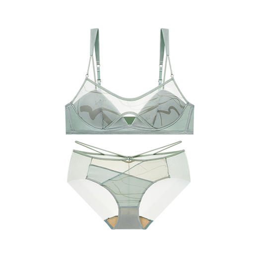 里性 LIVARY MIO 春纹-Spring Vein 双罩杯真丝内衣网纱印花无钢圈文胸 商品图7