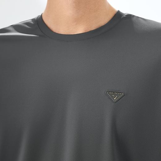 【瞬间凉感】柒牌男士短袖T恤2025夏季薄款时尚休闲斜纹圆领体恤128T70910 商品图2