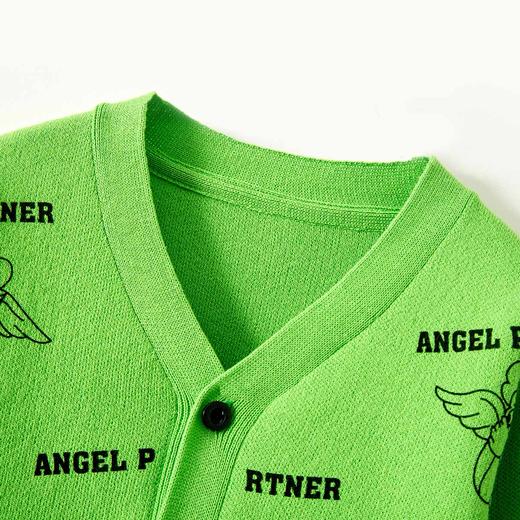 【辛巴娜娜】simbanana男童轻密时尚气质V领字母提花修身针织开衫 商品图1