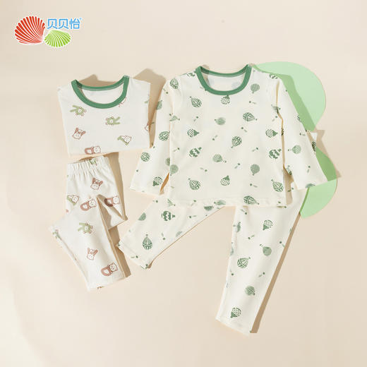 贝贝怡男童家居服分体套装春秋新款婴幼儿男宝宝内着服打底衫睡衣两件套ZB3ET009 商品图1