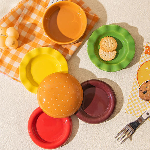 摩登主妇汉堡包餐具蘸料调料碟小碟子盘子2025新款味碟酱油小菜碟 商品图1