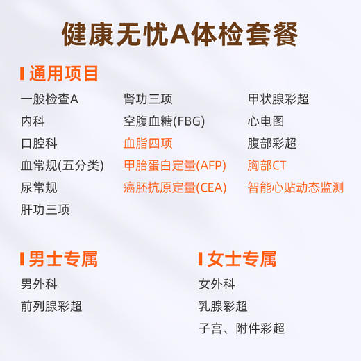 重庆区域-健康无忧A体检套餐 商品图1