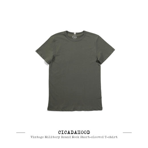 CicadaHood复古运动军事风圆领短袖T恤 商品图0