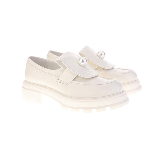 sheme女式厚底乐福鞋珍珠装饰柔软光感袋鼠皮可定制 商品图5