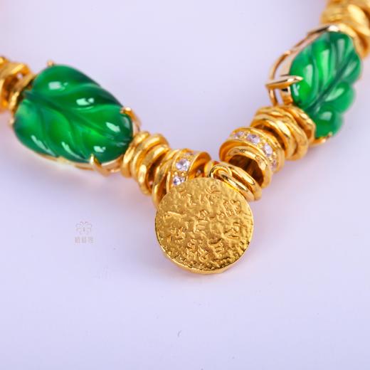 【基业长青】翡翠叶黄财神手链   ZX2506258 商品图7