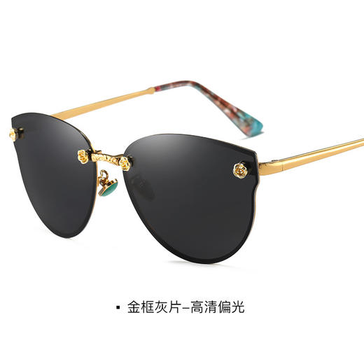 女士时尚新款偏光太阳镜女生自拍墨镜炫彩蝶形眼镜 商品图0