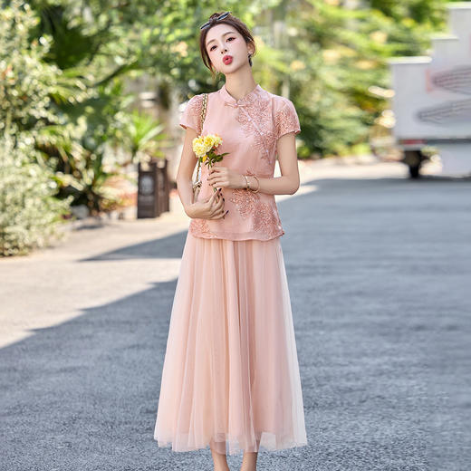 2025夏季新款时尚显瘦洋气减龄气质休闲套装甜美气质收腰显瘦套装HR-AQHUI66678 商品图3