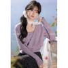 【65折秒杀】鹿向南「雨后小苍兰」香芋紫针织衫女春季新款设计感小众上衣背心L52981DD 商品缩略图0